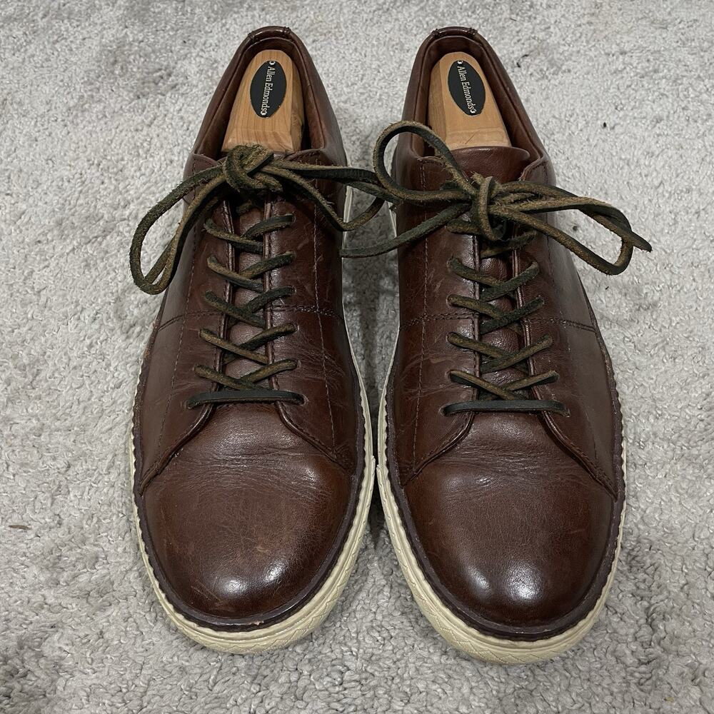 FRYE Essex Dark Brown Leather Sneakers Mens Size 10.5 Low Top Lace Up Shoes